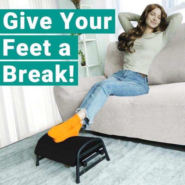 Foot Rest for Under Desk at Work, Adjustable Height Office Footrest for Leg Support, Memory Foam Foot Stool, Office Desk Accessories - Image 5