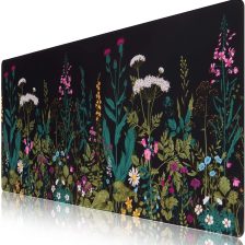 iCasso Desk Mat, Big Desk Pad, XXL Extended Gaming Mouse Pad, Large Mouse Pad for Desk Protector, Rubber Base Mousepad with Stitched Edges, Keyboard Mouse Mat for Work, Game, Office, Home - Weeds