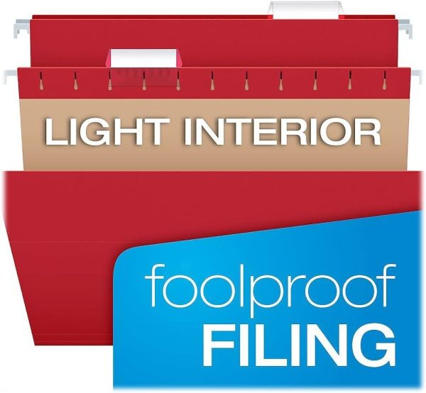 Pendaflex Hanging File Folders, Letter Size, Assorted Colors, 1/5-Cut Adjustable Tabs, 25 Per Box (81663) - Image 4