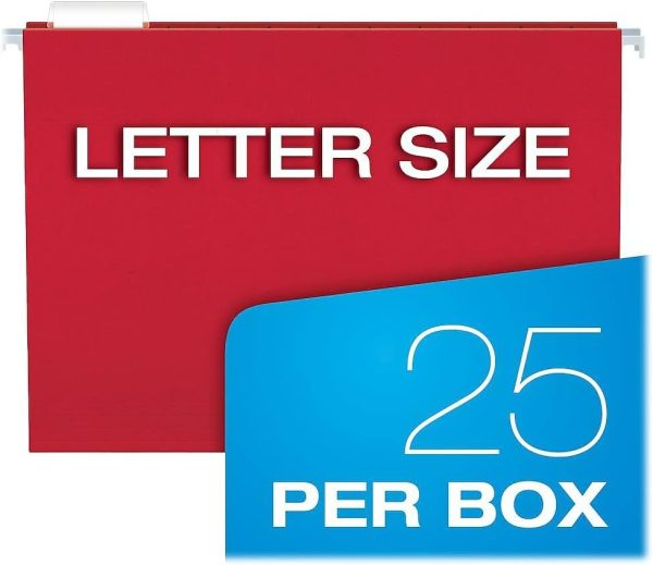 Pendaflex Hanging File Folders, Letter Size, Assorted Colors, 1/5-Cut Adjustable Tabs, 25 Per Box (81663) - Image 5