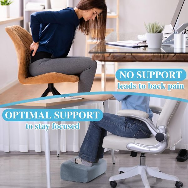ROYALAY Adjustabl Foot Rest Under Desk for Office, High-Density Foam Foot Rest with 3 Adjustable Heights, Ergonomic Footrest with Washable Cover for Home, Airplane, Travel(17 * 11 * 17in, Gray) - Image 7